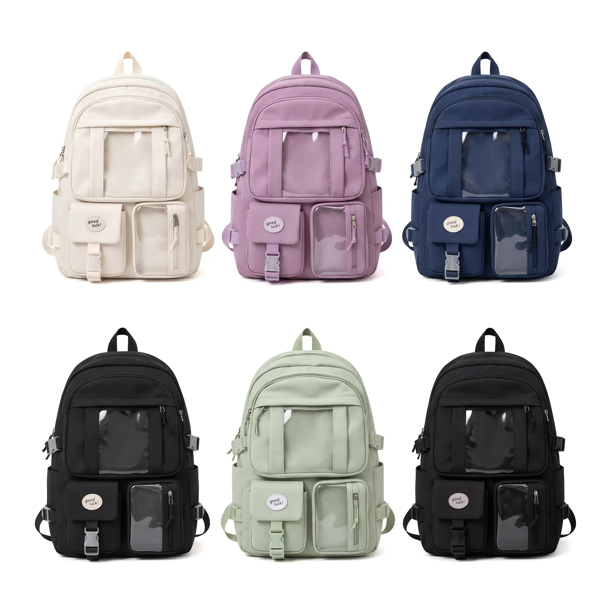 Cute Ins Style Backpack For Girls Large Capacity 20 35L Waterproof Nylon Breathable Cushioned Straps Fits 15 Inch Laptop Daily Wear Korean Harajuku Ulzzang Cartoon Double Shoulder Bag For Middle School Students
