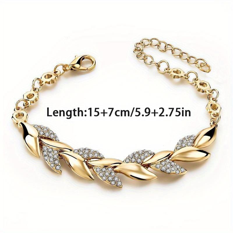 High-Quality Gold-Tone Twist Bracelet with Inlaid Rhinestones, Elegant & Versatile Accessory for Daily, Party, Wedding, and Special Occasions