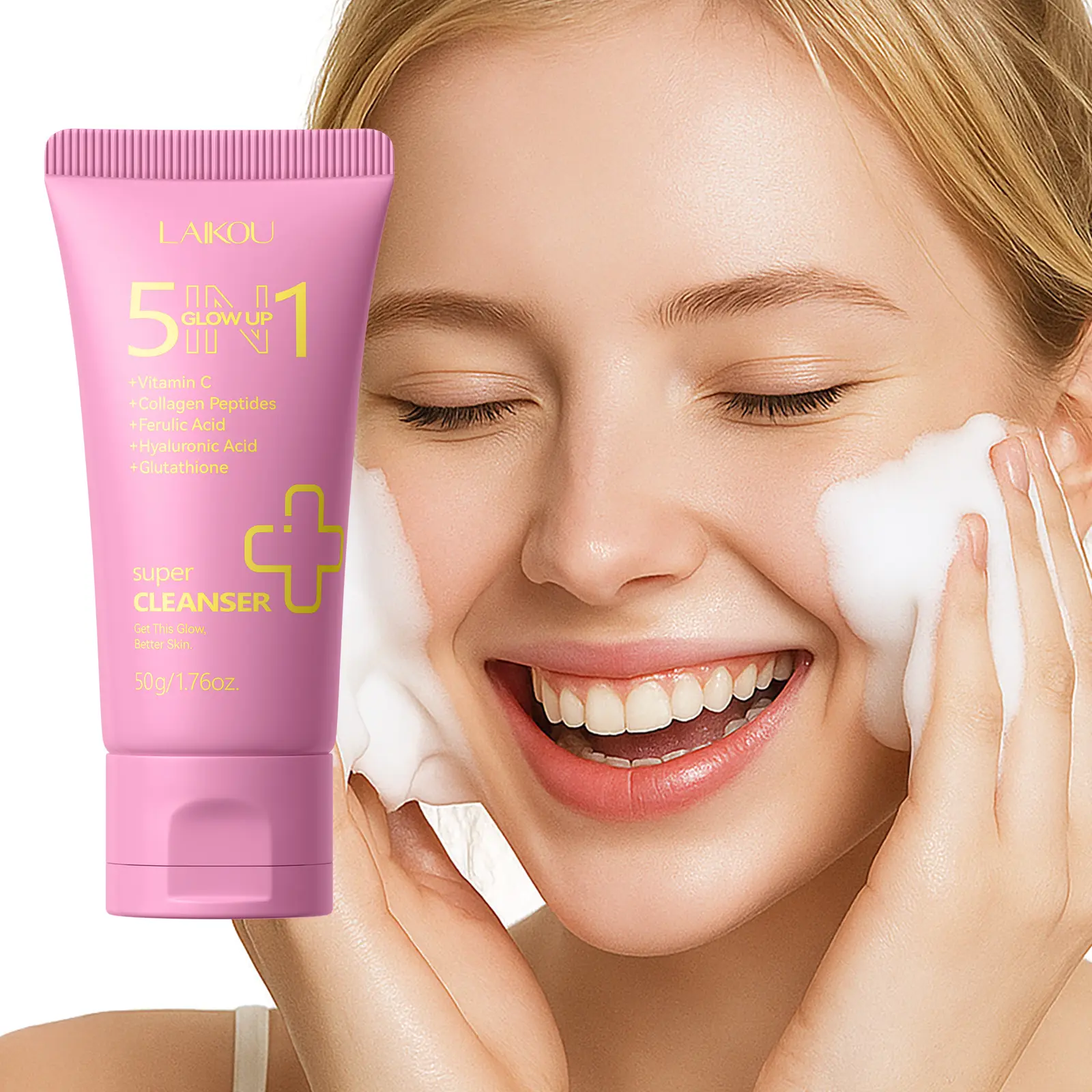 Five-In-One Facial Cleanser 50g, Hydrating and Moisturizing, Deep Pore Cleaning, Gentle Exfoliation, Ideal for All Skin Types
