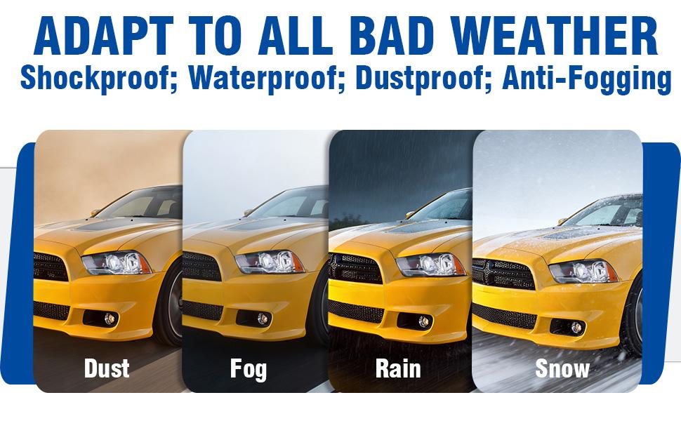 Headlight Assembly w/Bulbs Compatible with 2011-2014 Dodge Charger OE Halogen Headlamp Chrome Housing Amber Reflector Replacement Driver and Passenger Side