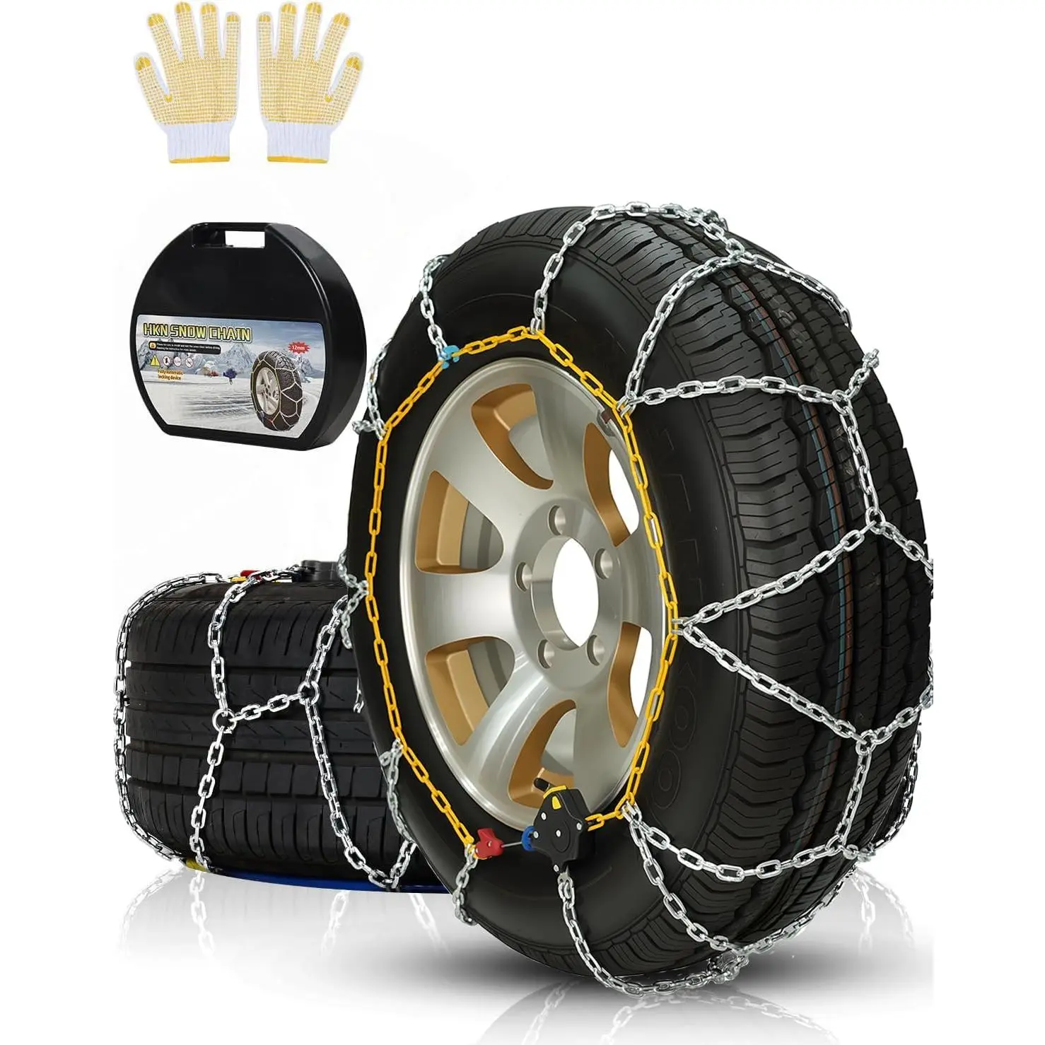 Auto Snow Chains Tire Chains For  Suv Pickup  - Tightening 1Min Quick Install Tire-Chains,   Tire Chains for Snow & Ice Traction (HKN120)