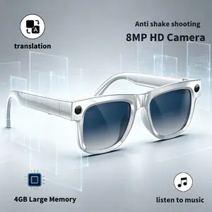 2026 Upgrade Ai Smart Glasses, 1200p Camera, Chatgpt Voice Assistant, 4GB Storage, Real-Time Translation, Bluetooth-compatible Music, Gradient Sunglasses
