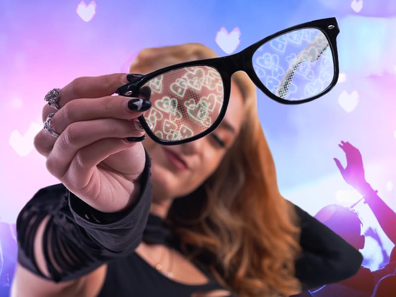 Ultimate Diffraction Glasses - 3D Rainbow Heart Effect - Great Edm, Concert, and Rave Accessory