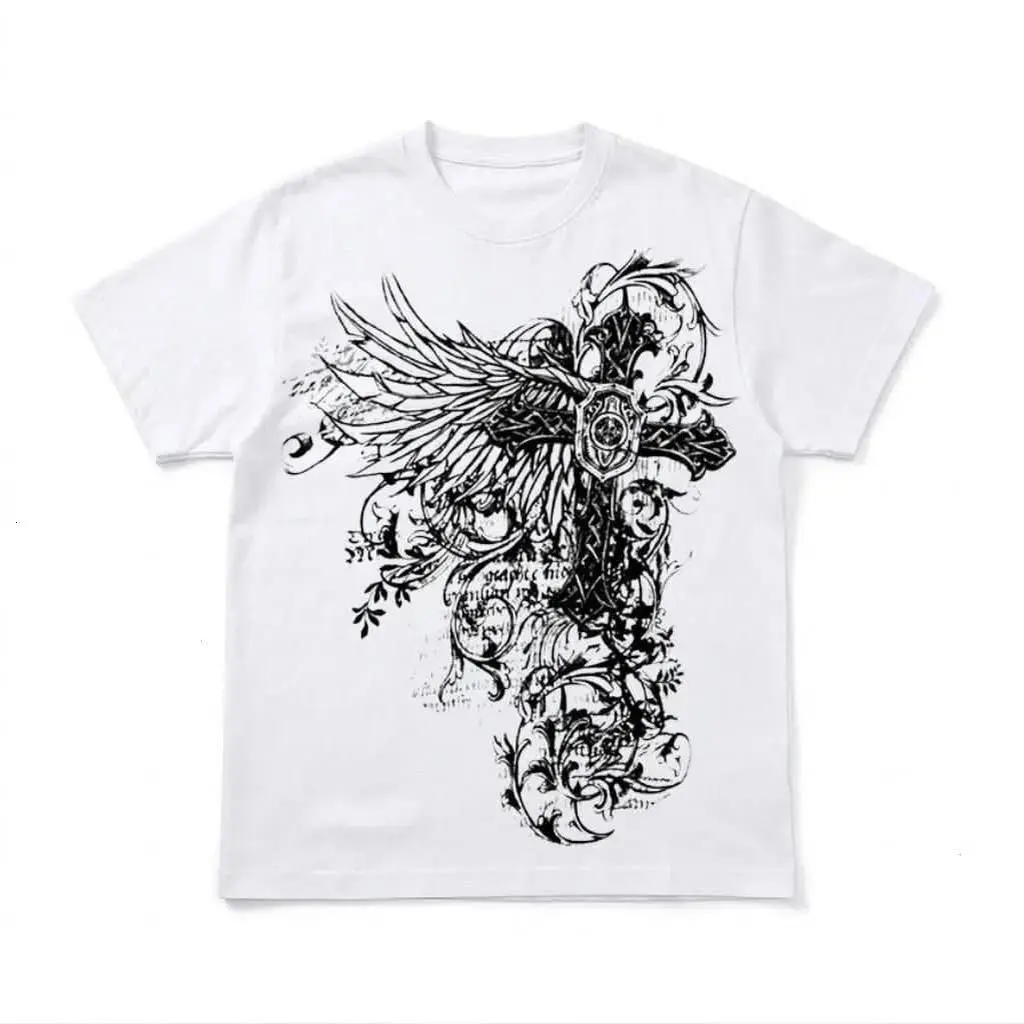 Winged Gothic Cross Graphic T-Shirt |   Dark Alternative Tee