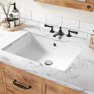 GARVEEBathroom Vessel Sinks Collection: Modern, High-Quality Ceramic Sinks in Various Shapes and Sizes with Overflow Holes, Easy Cleaning, and Suitable for Countertop or Undermount Installation in White Finish