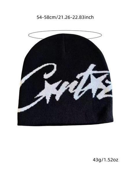 Unisex Y2K Star Letter Jacquard Beanie - Soft Stretchy Winter Streetwear Skull Cap | Music Festival Daily Fit