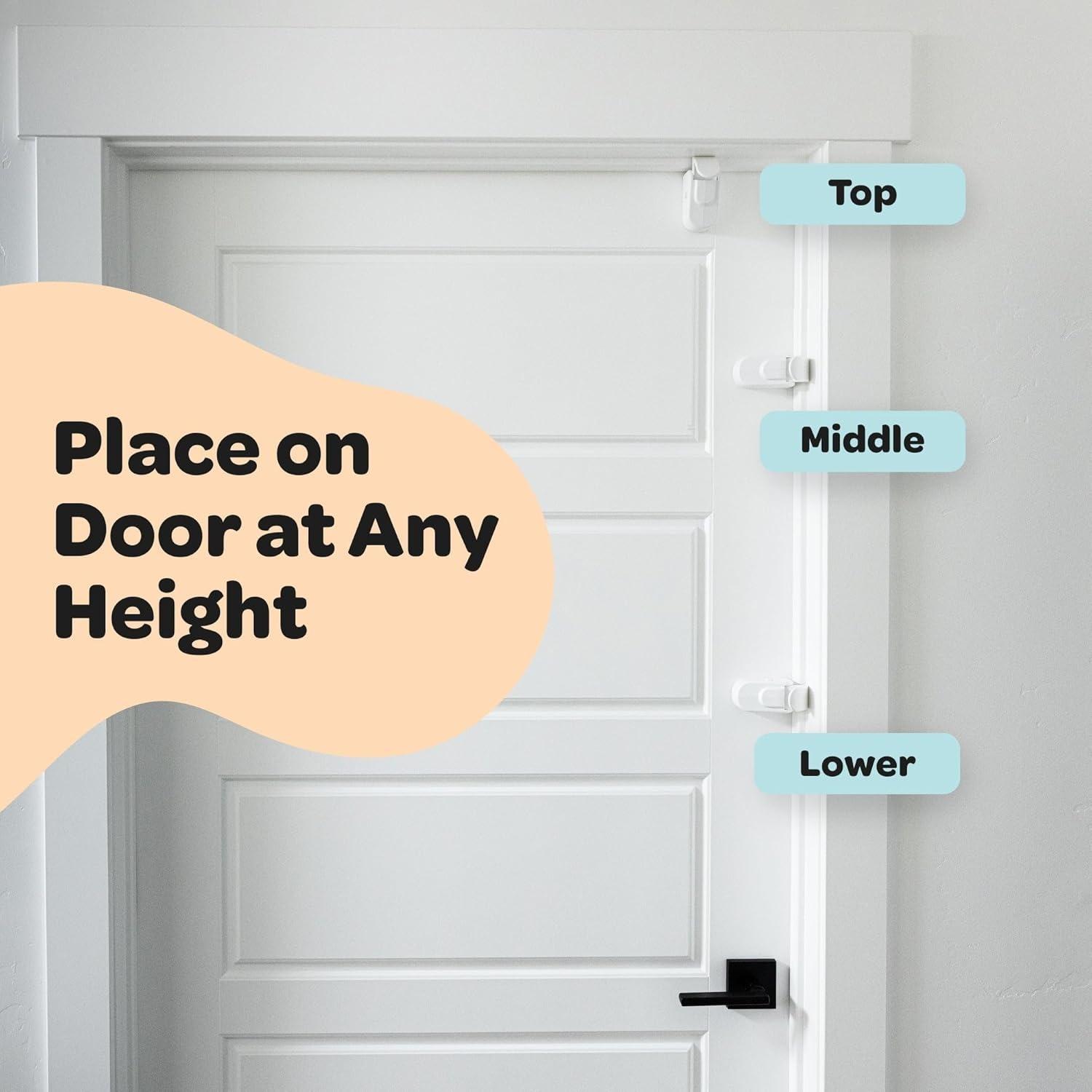 HugLock Safety Door Hook Child Safety Lock - Easy Install No Tools Needed - Keeps Kids Out of Reach - Ideal for Home Organiser