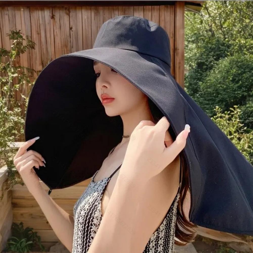 [Mother's Day Gifts]Summer Outdoor UV Protection Sun Hat for Women, Neck Flap Beach Cap, Lightweight & Breathable Wide Brim Design