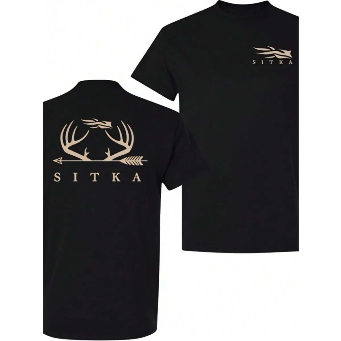 Men's Pure Cotton T-Shirt,Mens Clothes,Sitka Gear Antler & Arrow Deer Hunting T-Shirt For Men And Women, Outdoor Lifestyle Graphic Tee, Hunter Gift