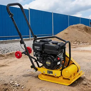 Versatile Plate Compactor with Jumping Jack Tamper, 6.5HP 212cc Gas, 4200 Lbs Force, 5600 VPM, 22.1x15.9in Carbon Steel Plate and Wheels for Asphalt, Soil and Landscaping , Multipurpose