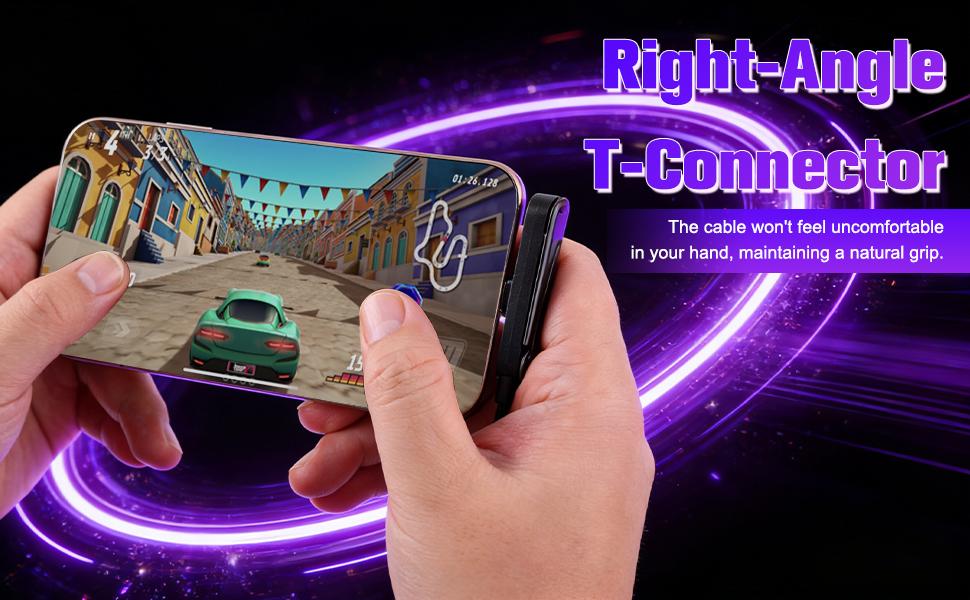 Sideways Phone Charger, 2 in 1 Invisible Holder Charger Cable, 240W Braided Fast Charge Cable with Built-in Phone Stand, 2026 New Foldable Durable USB-C Cord for Phone