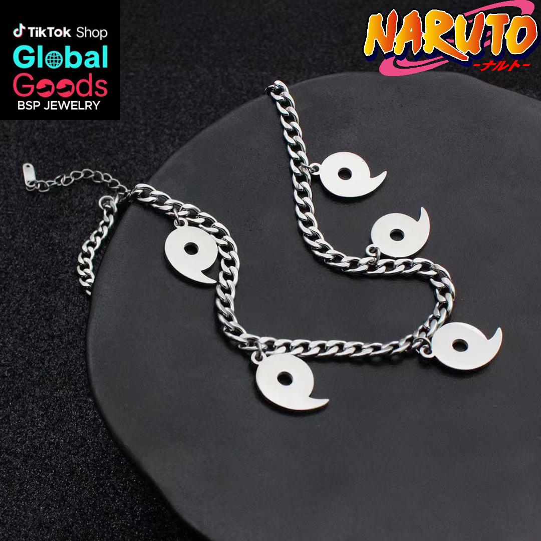 Naruto Magatama Necklace, Japanese Amulet Pendant, Anime Cosplay Jewelry, Ninja Clan Symbol Necklace for Men Women, Otaku Gift for Fans & Collectors