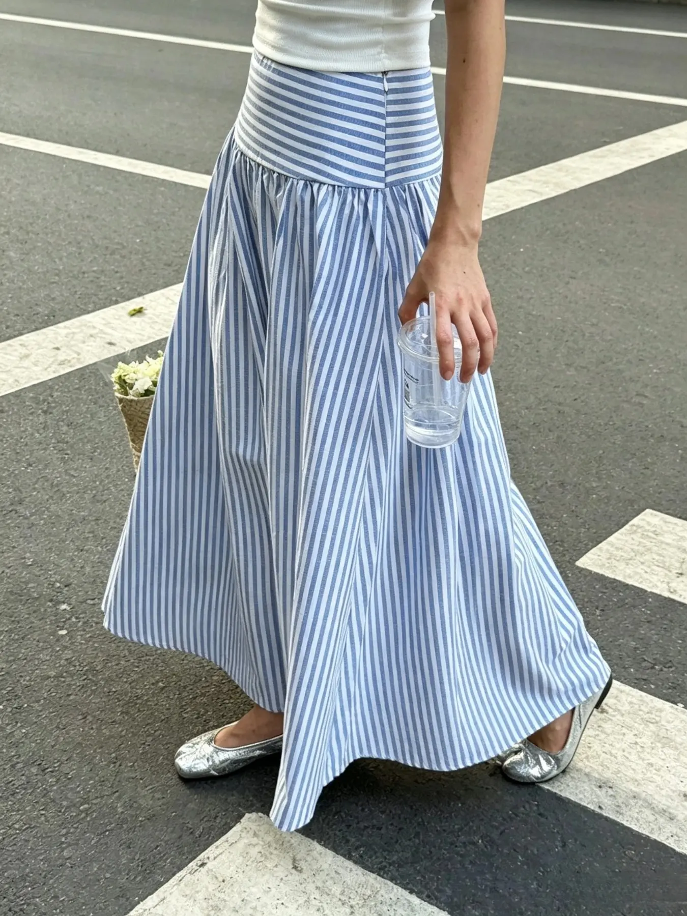 Women's Striped Fashion Casual Dress, Perfect for Picnics, All-Season Travel Skirt, Modest Outfit, Modest Fashionable, Elegant and Versatile, Spring Summer Autumn Winter