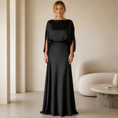 black flowy dress amazon Mothers Day Women 262-WRD0338-FB0526-123