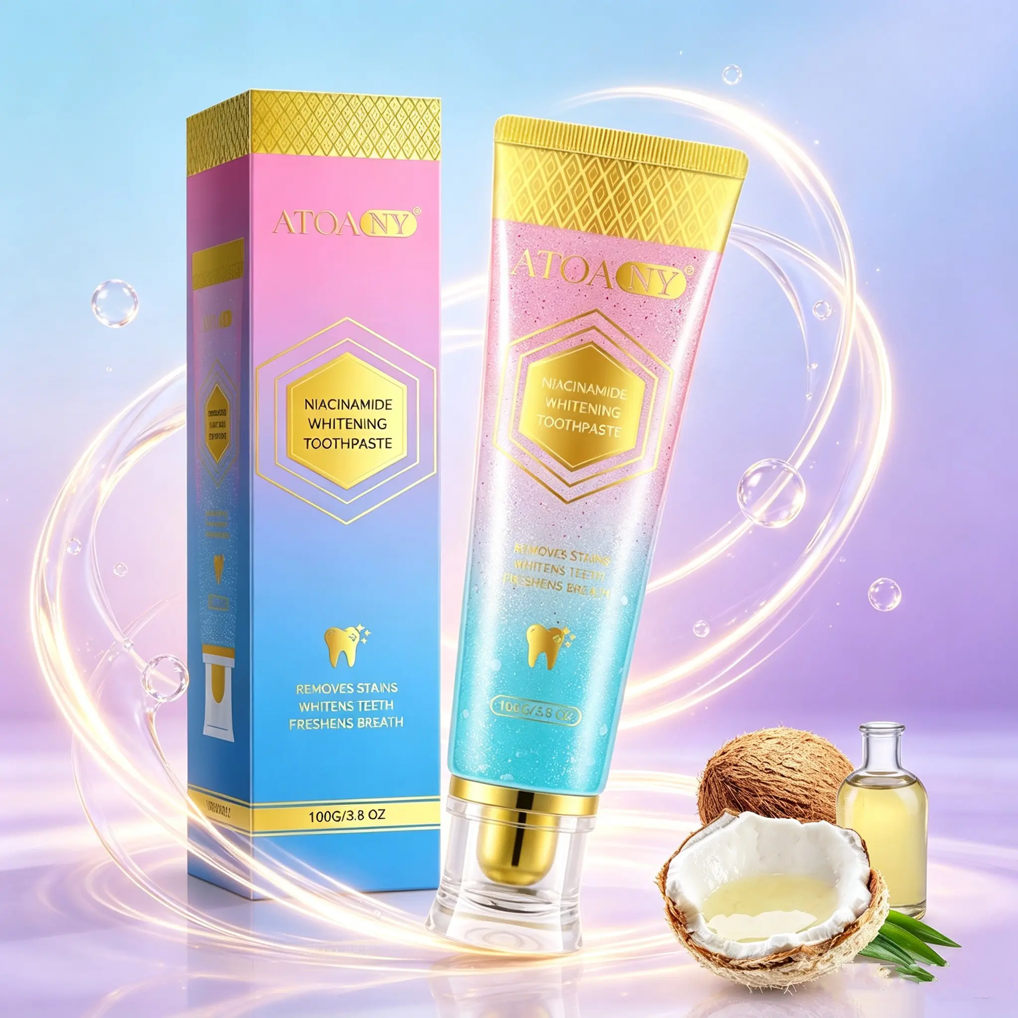 100g Niacinamide Toothpaste, for daily oral care, helps reduce tooth stains, improves yellowing, brightens teeth, and freshens breath