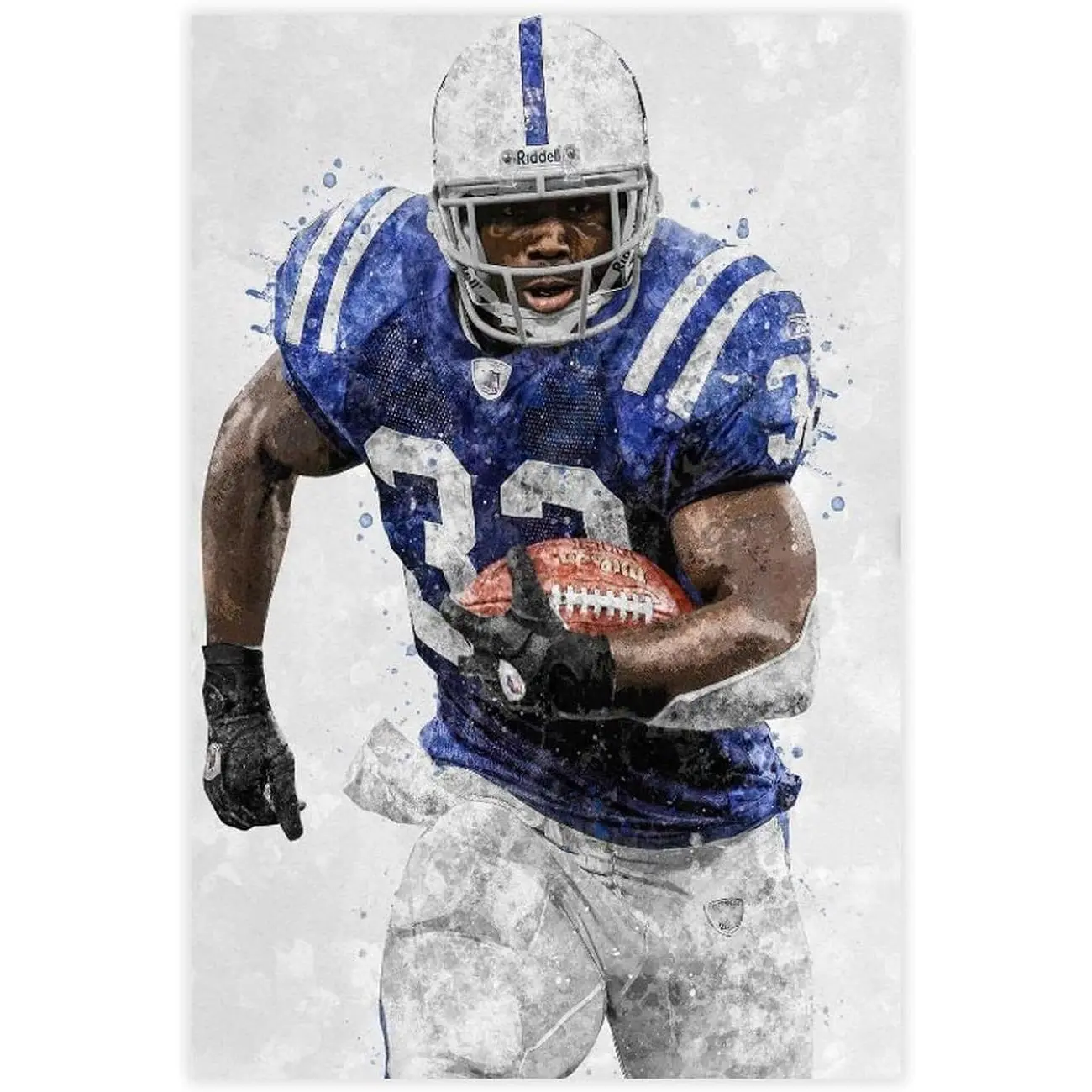 Sports Star Poster Edgerrin James Canvas Art Poster |   for Living Room, Bedroom, Dorm Decor Home Office Decoration