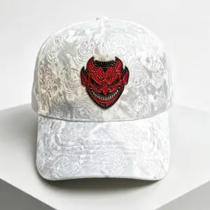 Exclusive Edition Diablo Chava Embroidered Casual Fashion Hat - Barbas Hats x Chucky Limited Edition White Diablo Chava Snapback - Premium Quality Adjustable Baseball Cap