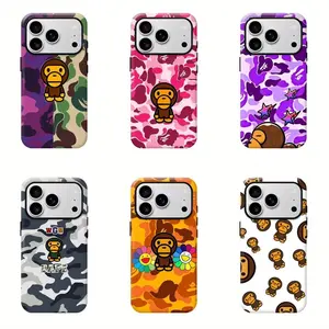 Bape Rugged Camouflage Protective Case—Compatible with the iPhone 11–17 Pro Max/Plus Series and Samsung Galaxy S23– Series. Featuring a modern design aesthetic accented with Milo heart motifs, this makes the perfect gift for that special someone.