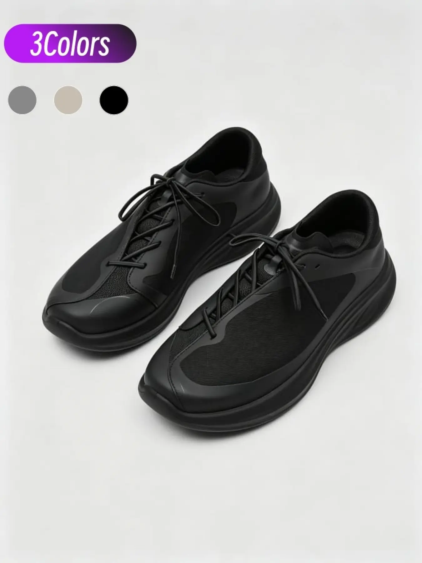 1 Pair Men Techwear Patch Mesh Platform Fashionable Running Shoes Minimal Futuristic Trend Upper Breath Mesh Patch Waterproof Toe Wave Cushion Height Boost Anti-slip Sole All Match Dad Shoes For City Walk Commute