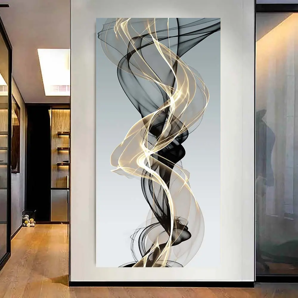Nordic Abstract Ribbon Canvas Oil Painting - Modern Wall Art Decor for Living Room & Bedroom - Eye-Catching Unframed Design