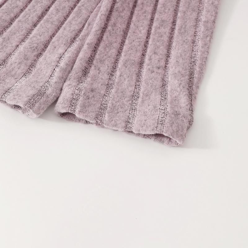 4-piece girls' autumn rib knit hooded pullover casual slim and comfortable trousers suit 3-12-year-old children's elegant skin-friendly simple knitted children's wear
