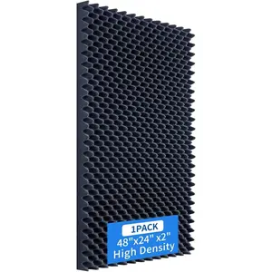 Sound Proof  Panels, 1 Pack 48"24"2" High-Density Egg Crate  Roll, Sound Dampening Panels for Recording Studios, Gaming Rooms