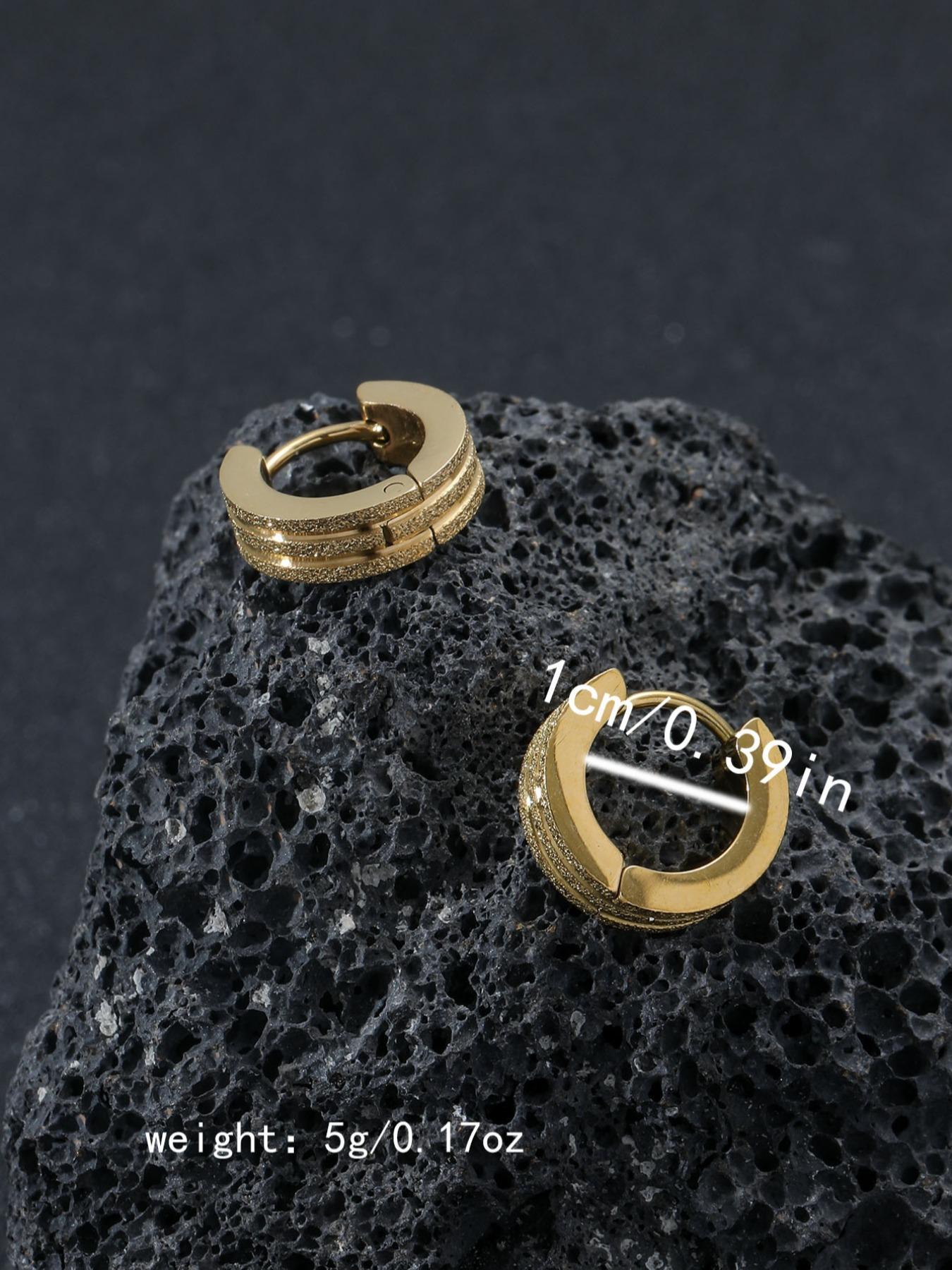 Unisex Street Style Minimalist Hoop Earrings, High Quality Earrings, 1 Pair Trendy Casual Hoop Earrings, Chic Vintage Jewelry, Punk Accessories As Gift for Women & Men