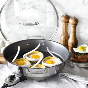 4-Pack Non-Stick Silicone Egg Rings with Foldable Handle, Round Egg Mold for Breakfast Sandwiches, Egg McMuffins, Pancakes, Frying Eggs – Griddle Accessories for Cooking Egg Forms