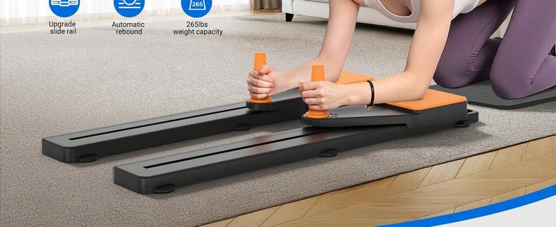 Multi-functional Ab Exercise Board, Foldable Home Pilates Reformer with Knee Mat, Timer and Resistance Bands, Abs Workout Equipment for Abdominal & Core Strength Training