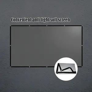 Anti-Glare Projection Screen Hook Mount, Wall-Mounted, 16:9 Ratio, 60-133 Inches, Home, Outdoor, Indoor, Camping, Meeting Room, Outdoor Projector Screen