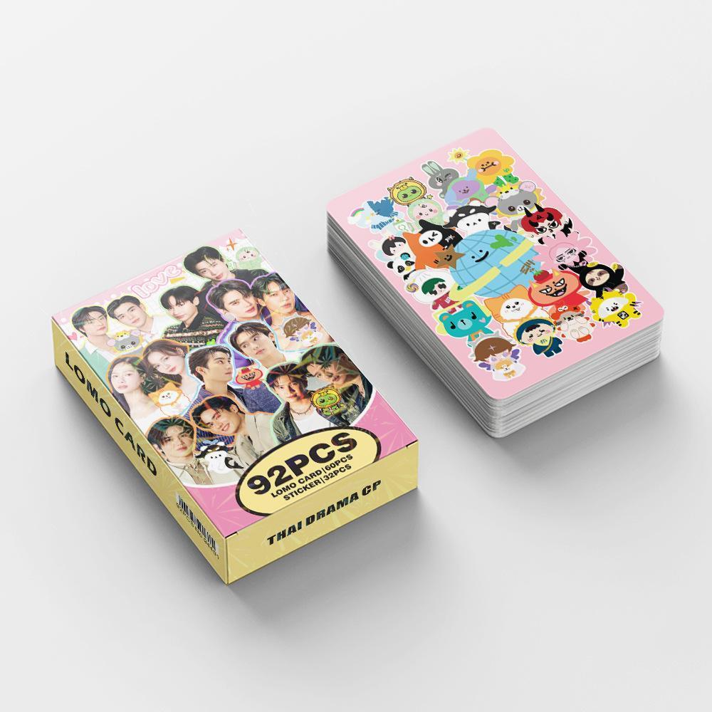 92 Pcs/Set GMMTV Series Laser Lomo Card OffGun EarthMix JoongDunk HD Photocard With Stickers Fans Gift