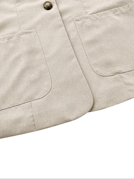 Women's Solid Color Button Front Blazer Coat, Casual Long Sleeve Outerwear for Work Office Business, Ladies Spring & Fall Woven Clothes, Fitted Womenswear Women's Solid Color Button Front Blazer Coat, Casual Long Sleeve Outerwear for Work Office Business, Ladies Spring & Fall Woven Clothes, Fitted Womenswear