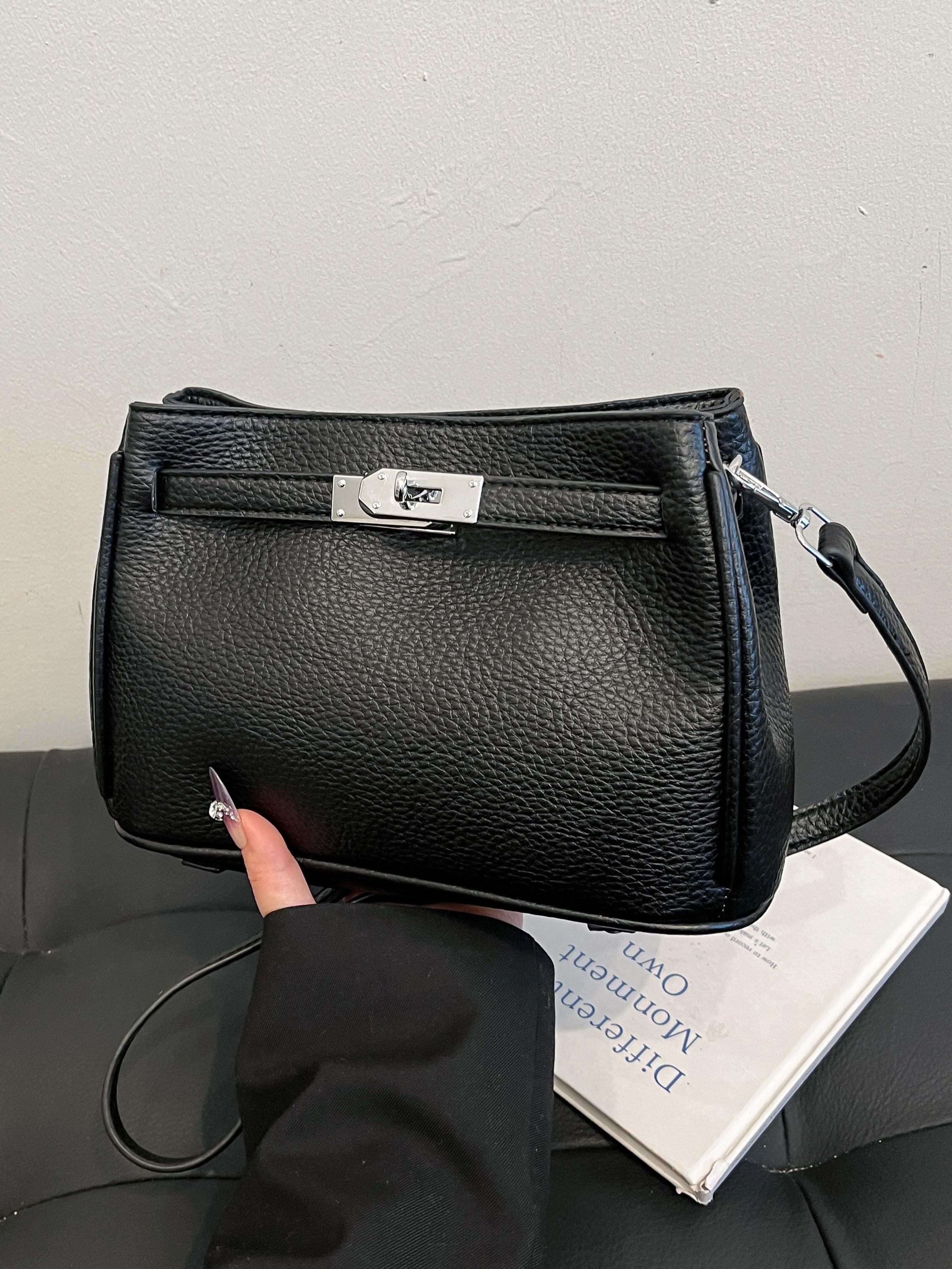 Women's Street Style Plain Color Crossbody Bag, Fashionable PU Leather Shoulder Bag for Daily Used, Casual Trendy Versatile High-quality Daily Commuting Bag, Casual Commuter Bag, Casual Crossbody Bags