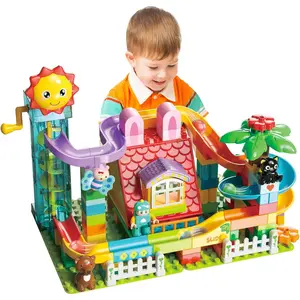 Kid Marble Run Building Blocks with Elevator Spiral Lift,Gift Toy Bricks Marble Maze Ball Race Track Set with Motorized Elevator,Big Blocks Educational STEM for 3 4 5 6 7 8 Year Old Boys Girlsfidget toys