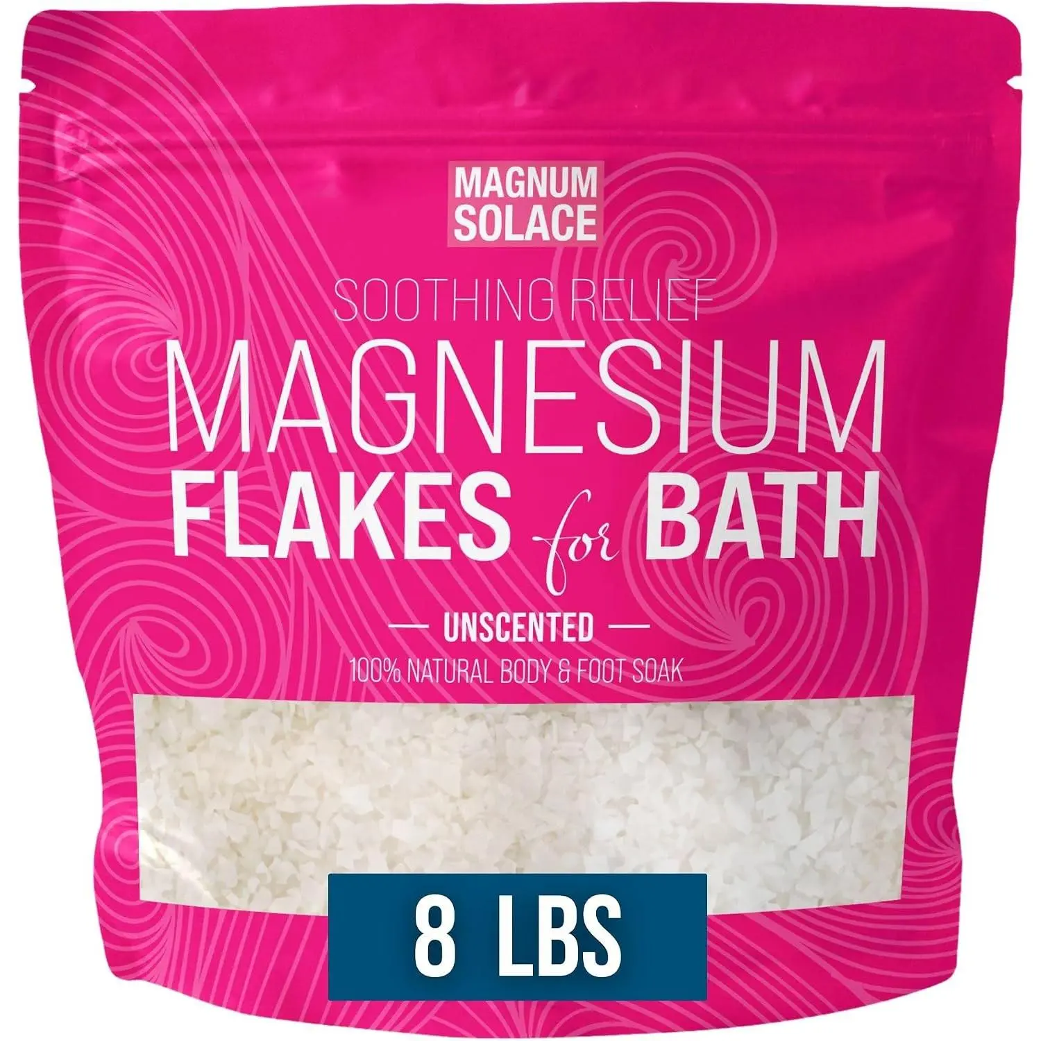 Organic Pure Unscented Magnesium Chloride Flakes for Bath 8 LBS