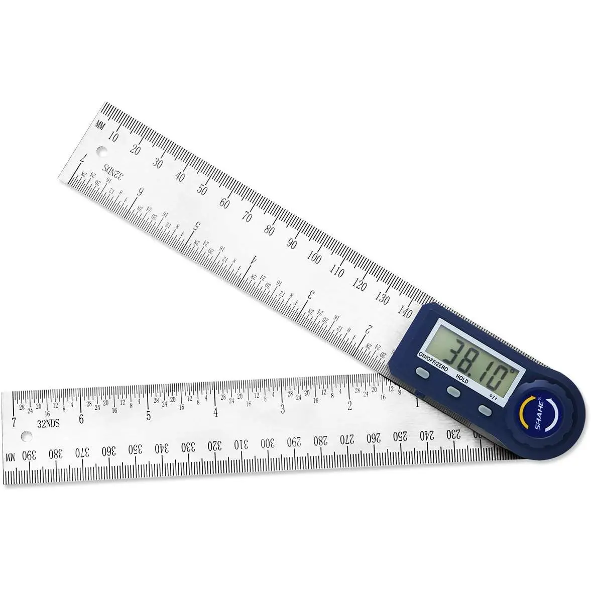 Digital Angle Finder 2 in 1 Digital Protractor 7 inch / 200mm Stainless Steel Digital Angle Ruler with Zeroing and Locking Function