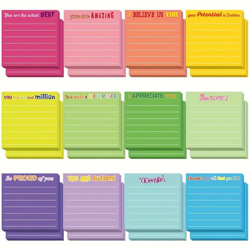 Inspirational 3x3" Sticky Notes - Encouraging & Motivational Message Pads - Perfect Appreciation Gift for Friends, Colleagues, Family, School & Office Use