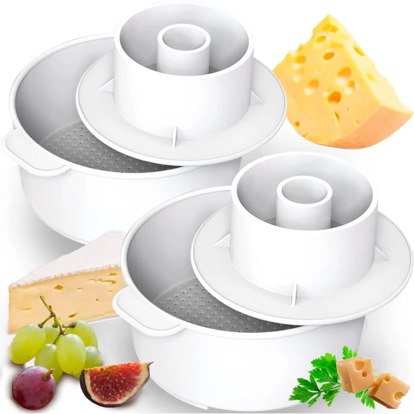 2 Pcs Cheese Making Kit Cheese Mold, Cheesemaking Supplies Cheese Set for Press, Paneer Maker Great for Semi-Soft & Semi-Hard Cheeses