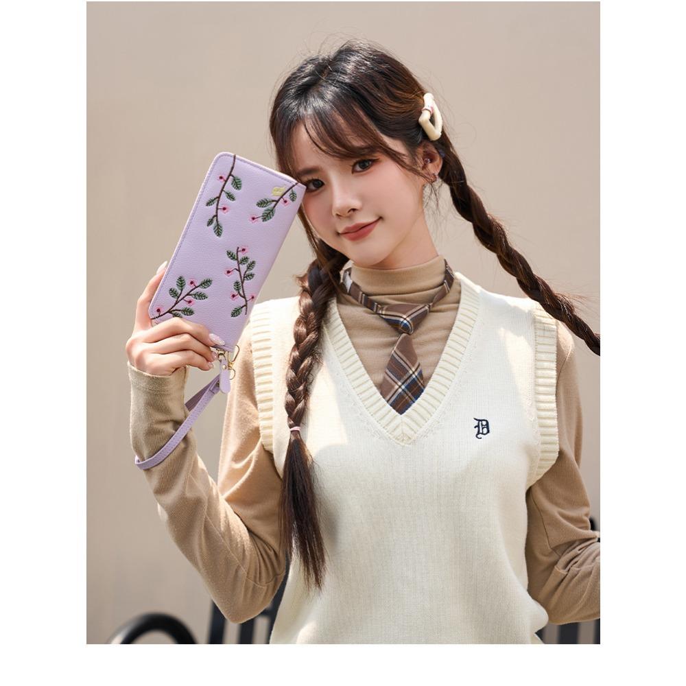 2026 Women’s Embroidered Floral Wallet – Multi-Card Organizer & Fashion Clutch Purse