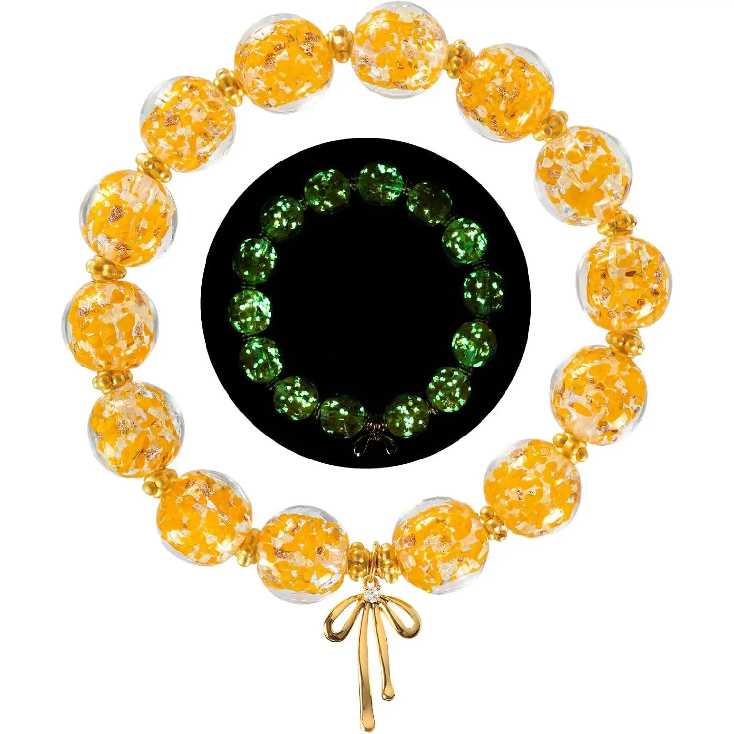 luminous Bracelet Bow Charm Bracelet for Women  Colored  Preppy Bracelet Stretch Romantic
