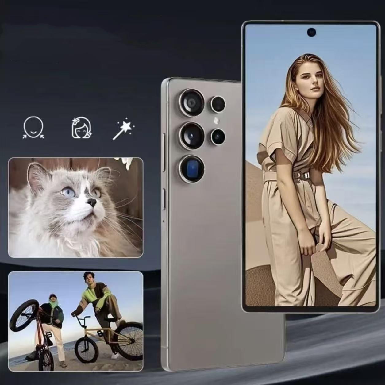 25Ultra Android Smartphone, 6.8 Inch Dual 108MP+48MP Cameras, Long-Lasting 6800mAh Battery, Fast Charging, OTG Function, Facial Recognition Unlocking, Stylus, 12GB RAM +512GB ROM, 5G Network Android 14 OS, Unlock Cellphone for