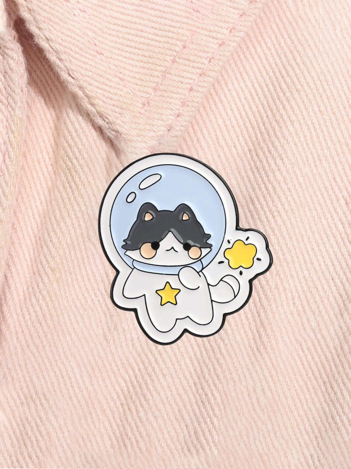 Cute Cartoon Astronaut Cat Enamel Brooch, Animal Alloy Lapel Pin, Fashion Accessory for Backpacks, All Seasons Party Style