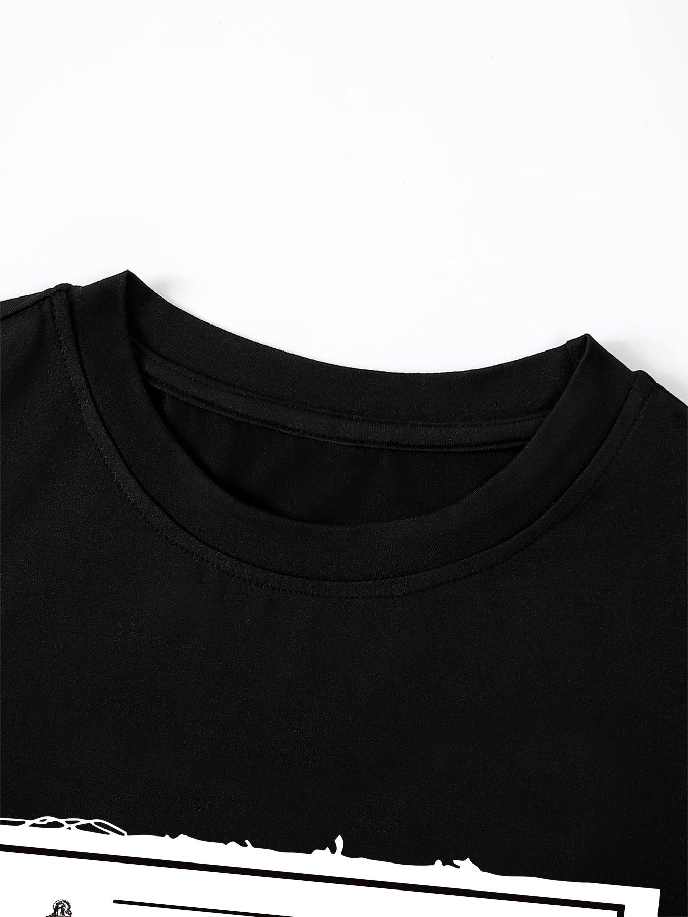 Men's Letter Print Loose Fit Sports T-Shirt, Sports Tee, Men's Graphic Shirts for All Season, Streetwear for Summer, Daily Wear, Athletic Sports Clothing