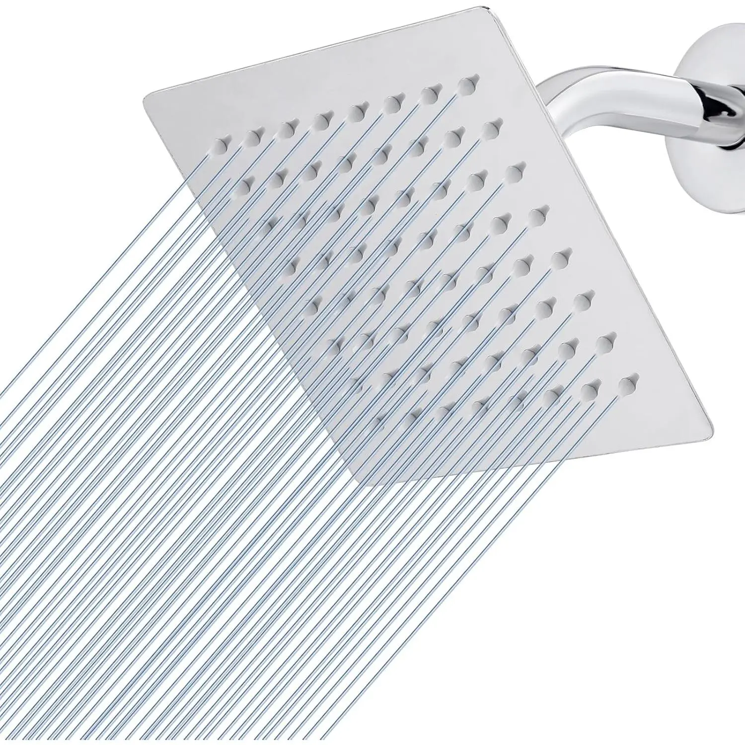 Rain Shower , High  Shower  Made of 304 Stainless Steel, Relaxed Shower Experience Even at Low Water Flow and  (6" Chrome)