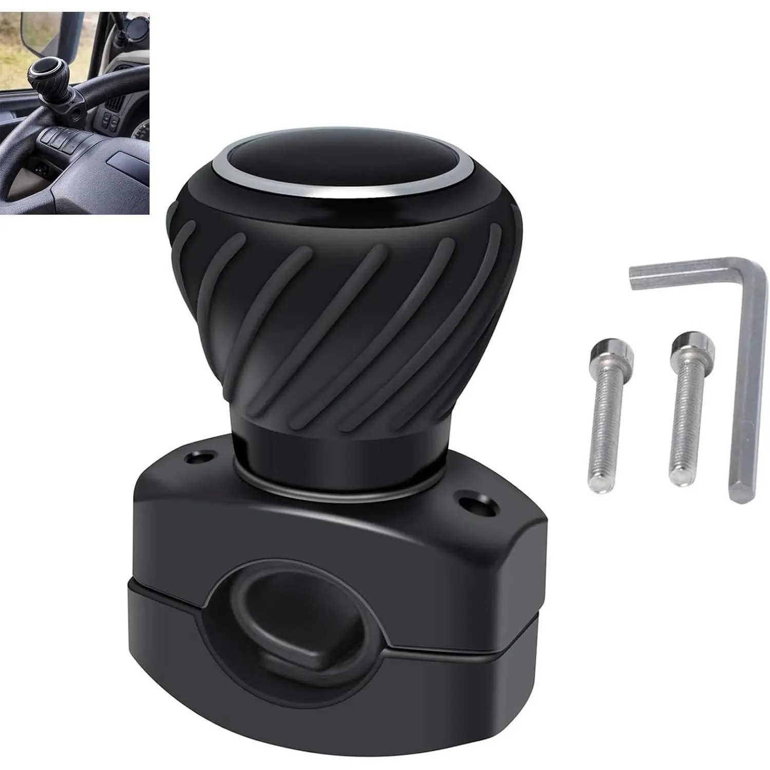 𝙐𝙥𝙜𝙧𝙖𝙙𝙚𝙙 TY26583 Deluxe Tractor Steering Wheel Spinner knob for Compatible with John Deere Kubota Tractor, Fits All Steering Wheels up to 1-1/4" Thick