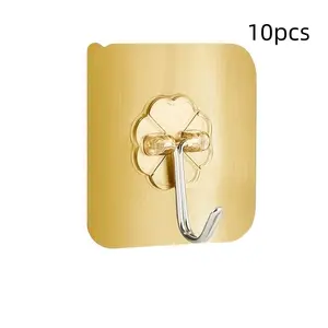10pcs Strong Adhesive Hooks for Kitchen and Bathroom, Transparent No-Trace Hooks, Magic Hooks for Clothes and Keys, Multi-Functional Hooks