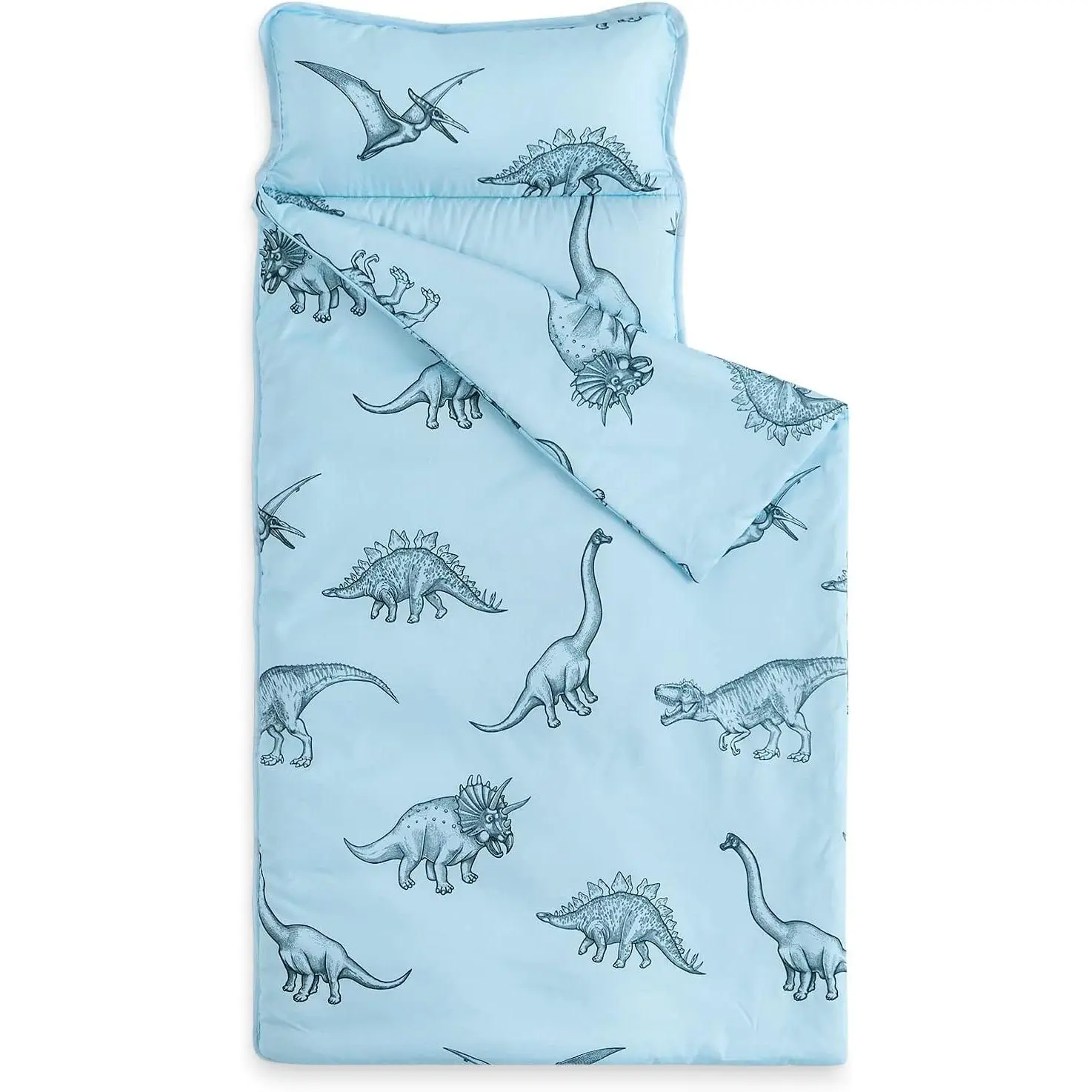 - Toddler Nap Mat with Pillow and Blanket, for Kids Boys Ages 3 Plus in Kindergarten Daycare Preschool, Roll Up Sleeping Bag, Jurassic Dinosaur Dino