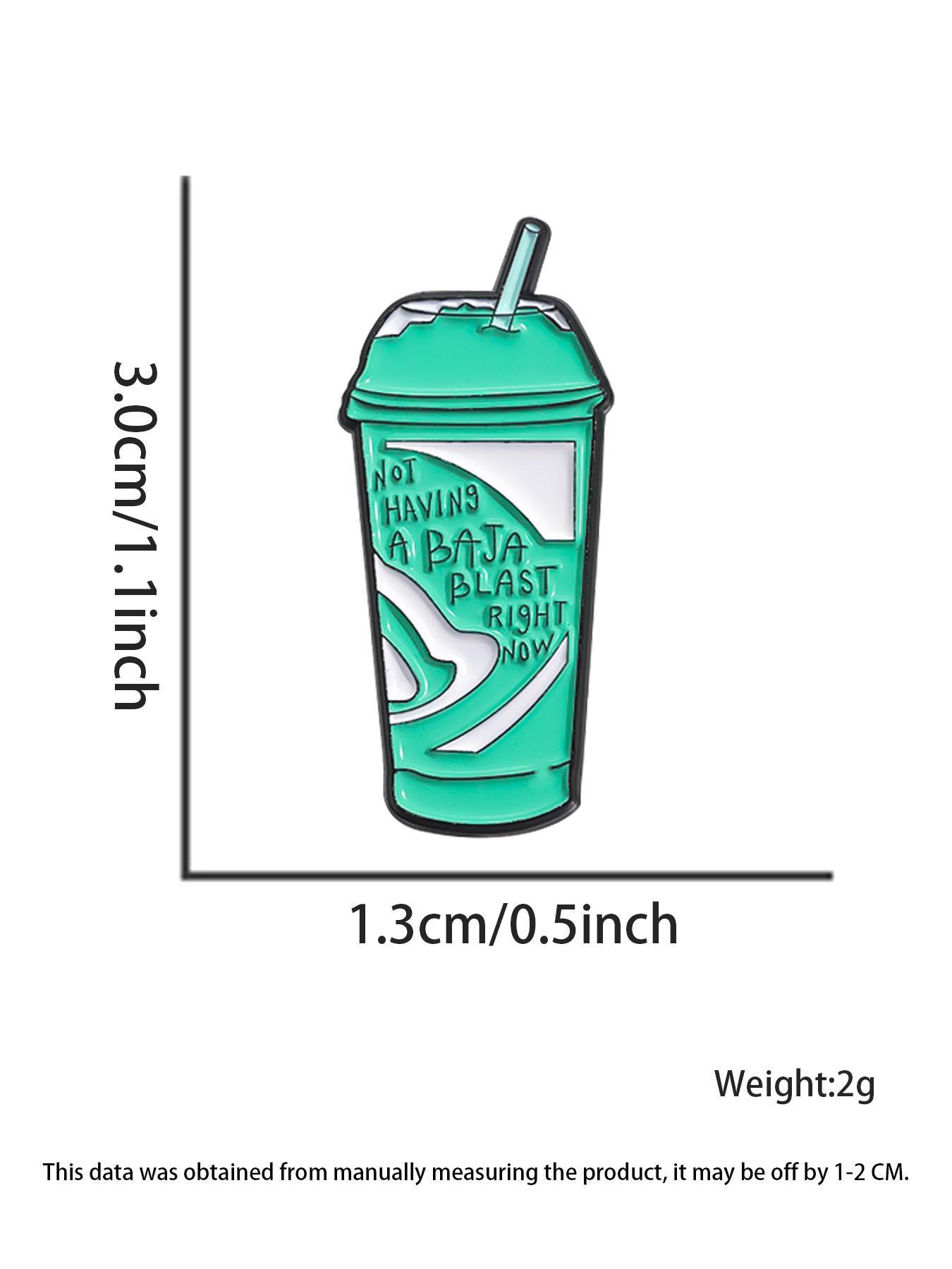 Creative Drink Cup Design Brooch Pin, Durable Metal Pins, Cute Fashion Alloy Badge for Women & Men for Party, Daily Clothing Decor, Trendy All-match & Exquisite Brooch for Birthday Gift, Charms, Jewelry