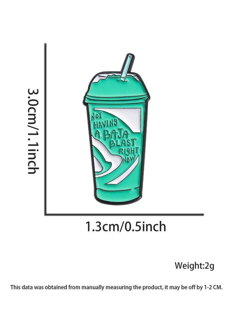 Creative Drink Cup Design Brooch Pin, Durable Metal Pins, Cute Fashion Alloy Badge for Women & Men for Party, Daily Clothing Decor, Trendy All-match & Exquisite Brooch for Birthday Gift, Charms, Jewelry