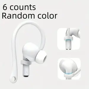 6 Pairs Wireless Earphone Holder, Anti-Loss Ear Hooks, Soft Compact Design, Ideal for Running, Walking, Camping, Random Colors